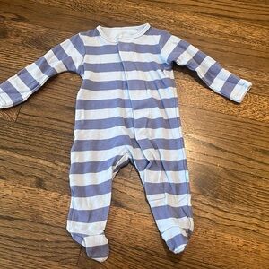 Simply Magnetic Me Footie, blue stripe, 0-3 months
